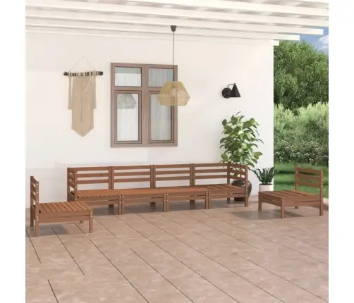 6-Daļīgs Dārza Atpūtas Mēbeļu Komplekts, Brūns Priedes Koks Vidaxl