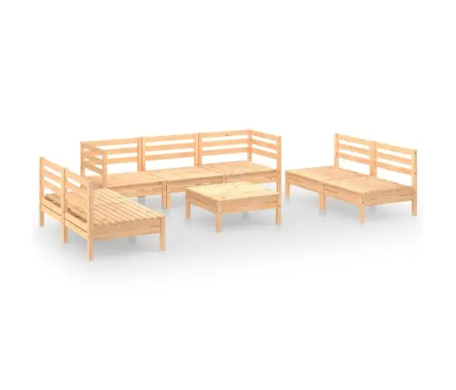 Sodo Poilsio Baldų Komplektas, 8 Dalių, Pušies Masyvas