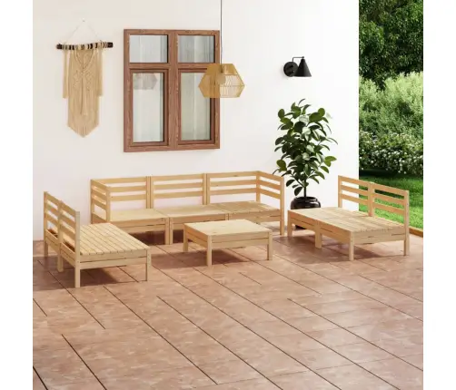 Sodo Poilsio Baldų Komplektas, 8 Dalių, Pušies Masyvas