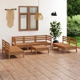 8-Daļīgs Dārza Atpūtas Mēbeļu Komplekts, Brūns Priedes Koks Vidaxl