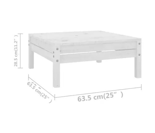 9-Daļīgs Dārza Atpūtas Mēbeļu Komplekts, Balts Priedes Koks Vidaxl