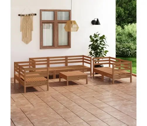 8-Daļīgs Dārza Atpūtas Mēbeļu Komplekts, Brūns Priedes Koks Vidaxl