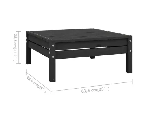 4-Daļīgs Dārza Atpūtas Mēbeļu Komplekts, Melns Priedes Koks Vidaxl