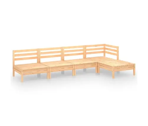 Sodo Poilsio Baldų Komplektas, 5 Dalių, Pušies Medienos Masyvas