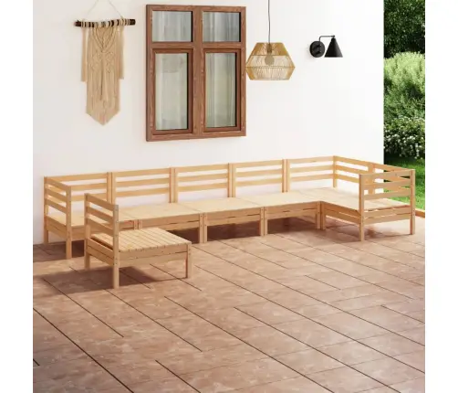 7-Daļīgs Dārza Atpūtas Mēbeļu Komplekts, Priedes Masīvkoks Vidaxl