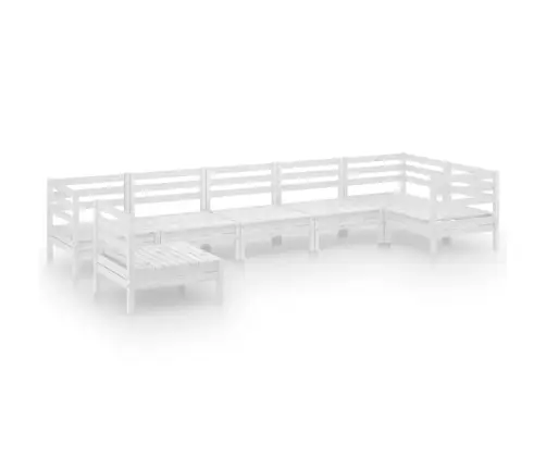 7-Osaline Aiadiivanikomplekt, Valge, Täismännipuit