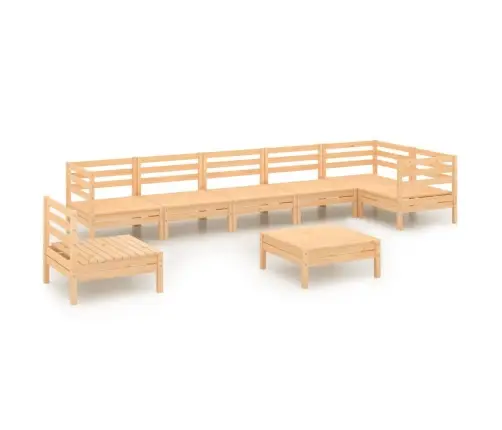 Sodo Poilsio Baldų Komplektas, 8 Dalių, Pušies Medienos Masyvas