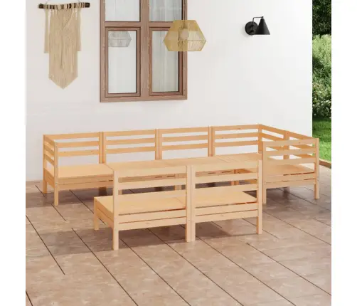 7-Daļīgs Dārza Atpūtas Mēbeļu Komplekts, Priedes Masīvkoks Vidaxl