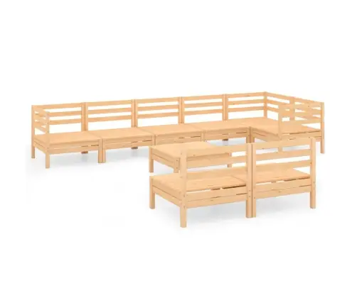 9-Daļīgs Dārza Atpūtas Mēbeļu Komplekts, Priedes Masīvkoks Vidaxl