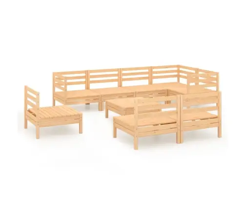 9-Daļīgs Dārza Atpūtas Mēbeļu Komplekts, Priedes Masīvkoks Vidaxl