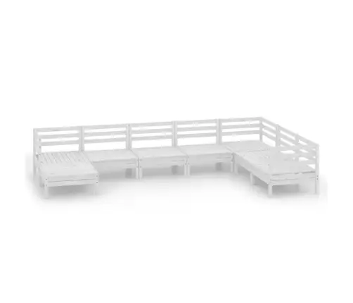 8-Osaline Aiadiivanikomplekt, Valge, Täismännipuit