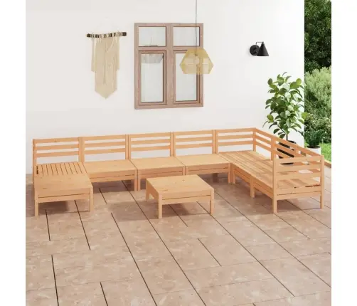 9-Daļīgs Dārza Atpūtas Mēbeļu Komplekts, Priedes Masīvkoks Vidaxl