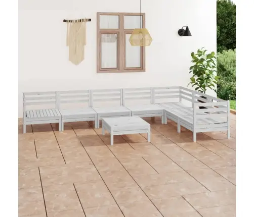 8-Osaline Aiadiivanikomplekt, Valge, Täismännipuit