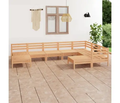 9-Daļīgs Dārza Atpūtas Mēbeļu Komplekts, Priedes Masīvkoks Vidaxl