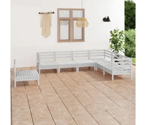 7-Osaline Aiadiivanikomplekt, Valge, Täismännipuit