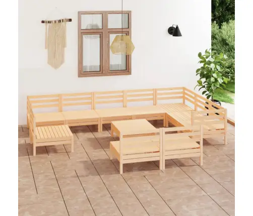 Sodo Poilsio Baldų Komplektas, 11 Dalių, Pušies Masyvas