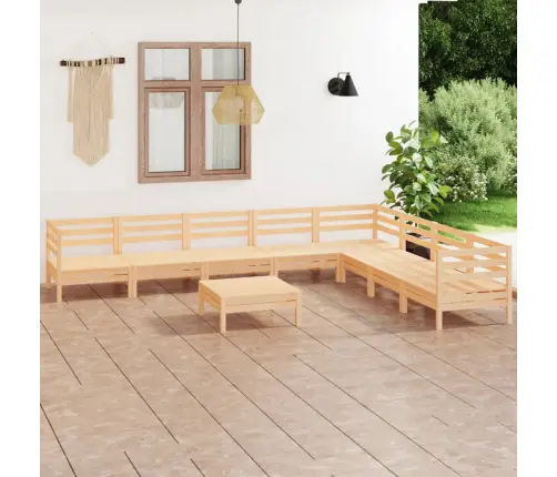 9-Daļīgs Dārza Atpūtas Mēbeļu Komplekts, Priedes Masīvkoks Vidaxl