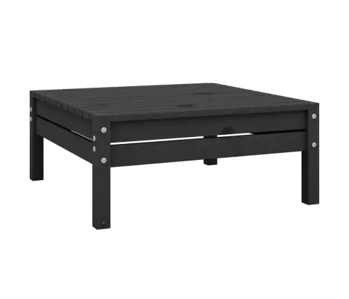 Sodo Poilsio Baldų Komplektas, 13 Dalių, Juodas, Pušies Masyvas