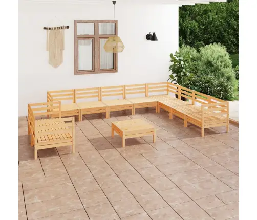 Sodo Poilsio Baldų Komplektas, 11 Dalių, Pušies Masyvas