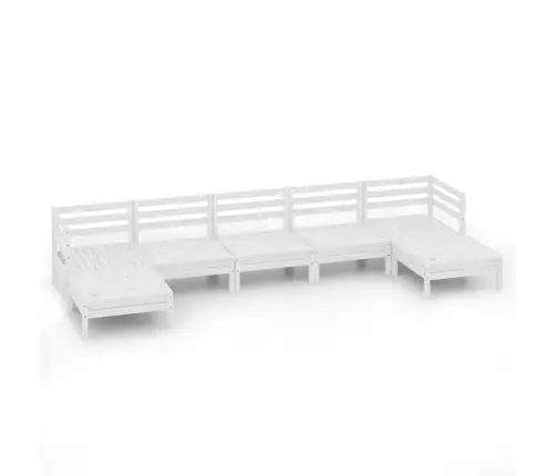 7-Osaline Aiamööblikomplekt, Valge, Täismännipuit