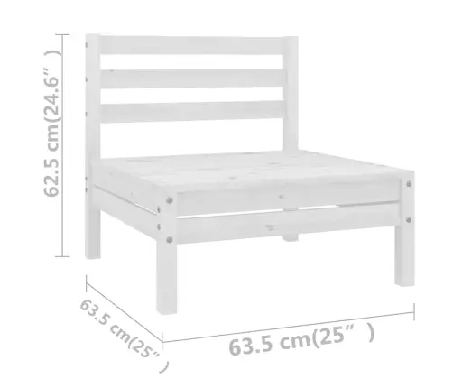 7-Osaline Aiamööblikomplekt, Valge, Täismännipuit