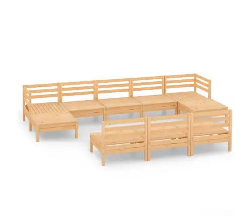 Sodo Poilsio Baldų Komplektas, 10 Dalių, Pušies Masyvas