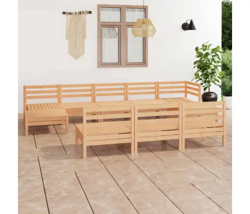 Sodo Poilsio Baldų Komplektas, 10 Dalių, Pušies Masyvas