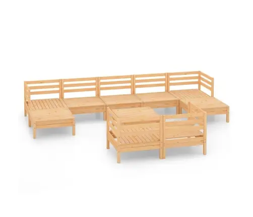Sodo Poilsio Baldų Komplektas, 10 Dalių, Pušies Masyvas