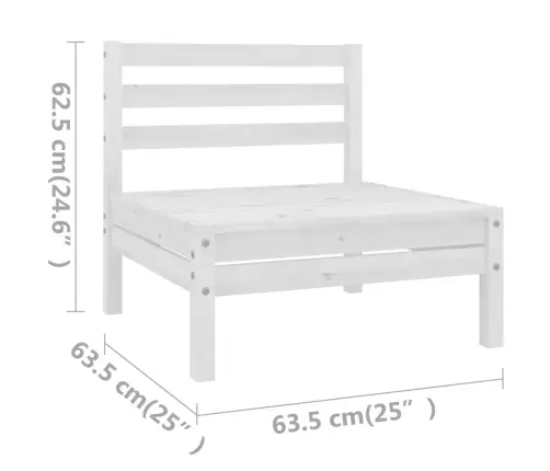 11-Osaline Aiamööblikomplekt, Valge, Täismännipuit