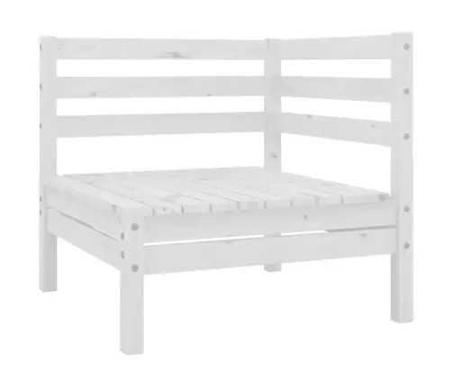 7-Daļīgs Dārza Atpūtas Mēbeļu Komplekts, Balts Priedes Koks Vidaxl