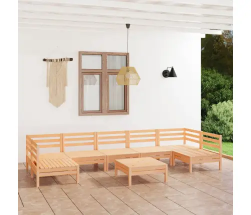 8-Daļīgs Dārza Atpūtas Mēbeļu Komplekts, Priedes Masīvkoks Vidaxl