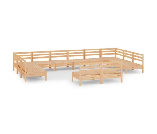 Sodo Poilsio Baldų Komplektas, 12 Dalių, Pušies Masyvas