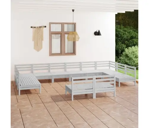 12-Osaline Aiadiivanikomplekt, Valge, Täismännipuit