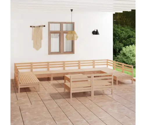 Sodo Poilsio Baldų Komplektas, 13 Dalių, Pušies Masyvas