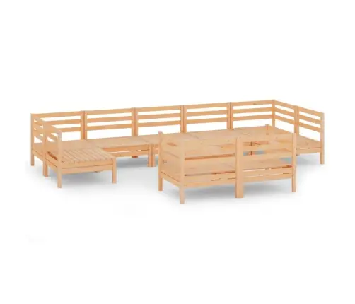 Sodo Poilsio Baldų Komplektas, 10 Dalių, Pušies Masyvas