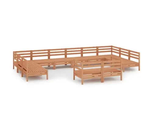 12-Daļīgs Dārza Mēbeļu Komplekts, Brūns Priedes Masīvkoks Vidaxl