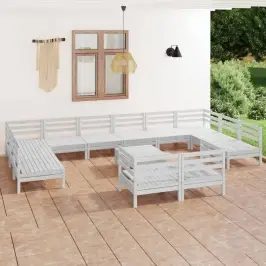 13-Osaline Aiadiivanikomplekt, Valge, Täismännipuit