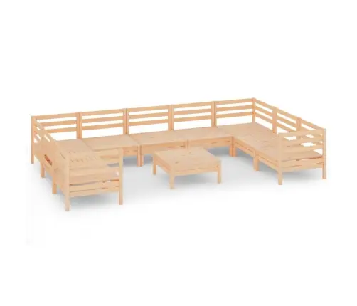 Sodo Poilsio Baldų Komplektas, 10 Dalių, Pušies Masyvas