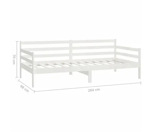 Dīvāngulta Ar Matraci, 90X200 Cm, Balta, Priedes Masīvkoks Vidaxl