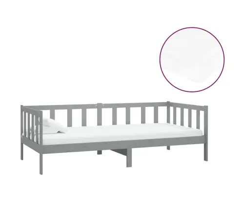 Päevavoodi Madratsiga, 90X200 cm Hall, Täismännipuit