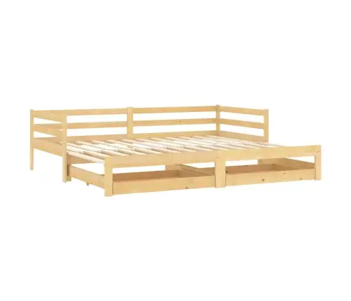 Izvelkama Gulta, 2X(90X200) Cm, Priedes Masīvkoks Vidaxl