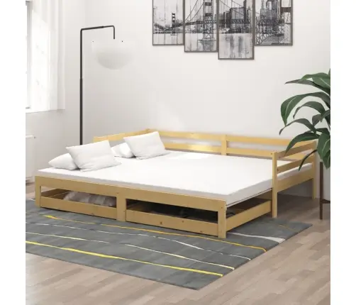 Izvelkama Gulta, 2X(90X200) Cm, Priedes Masīvkoks Vidaxl