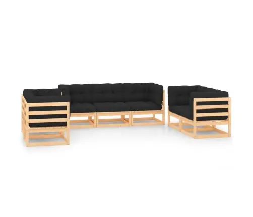 7-Daļīgs Dārza Atpūtas Mēbeļu Komplekts Ar Pelēkiem Matračiem Vidaxl