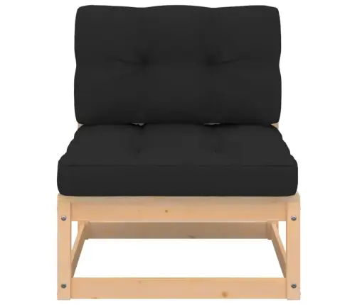 5-Daļīgs Dārza Mēbeļu Komplekts Ar Matračiem, Priedes Koks Vidaxl