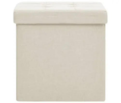 Soliņš Ar Kasti, Salokāms, Balts, Mākslīgais Lins Vidaxl