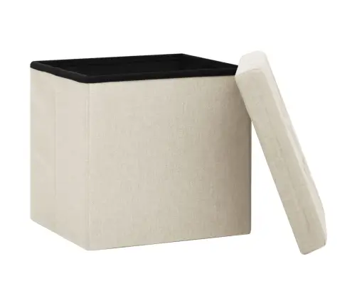 Soliņš Ar Kasti, Salokāms, Balts, Mākslīgais Lins Vidaxl