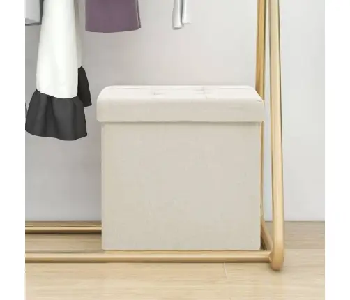 Soliņš Ar Kasti, Salokāms, Balts, Mākslīgais Lins Vidaxl