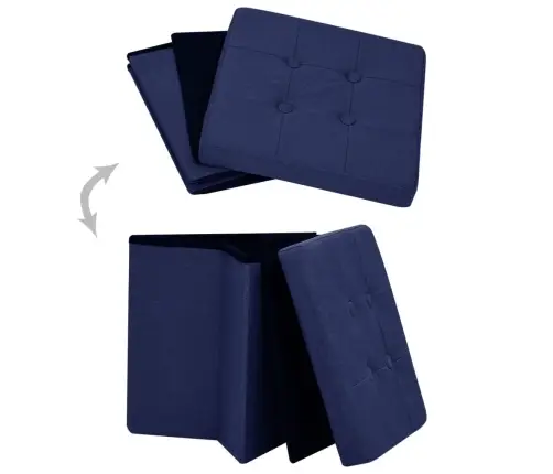 Soliņš Ar Kasti, Salokāms, Zils, Mākslīgais Lins Vidaxl