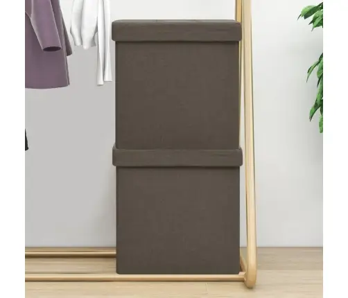 Soliņi Ar Kasti, 2 Gab., Salokāmi, Brūni, Mākslīgais Lins Vidaxl