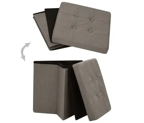 Soliņi Ar Kasti, 2 Gab., Salokāmi, Pelēkbrūni, Mākslīgais Lins Vidaxl